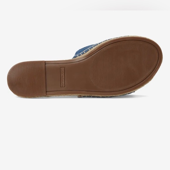 NEW Lucky Brand Baricha Denim Floral Slide Sandals Sz 10 - Picture 3 of 7